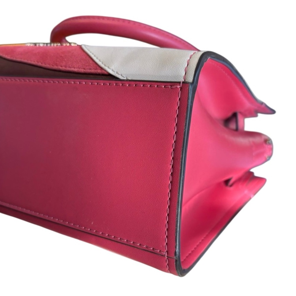 NWT Michael Kors Small Hamilton Colorblock Crossbody Satchel Pink Multi - Picture 8 of 13